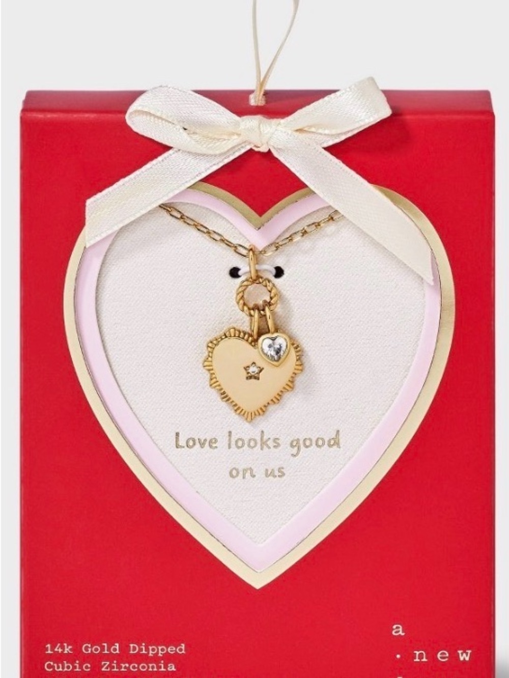 14k gold dipped cubic zirconia 16” + 3” extender necklace